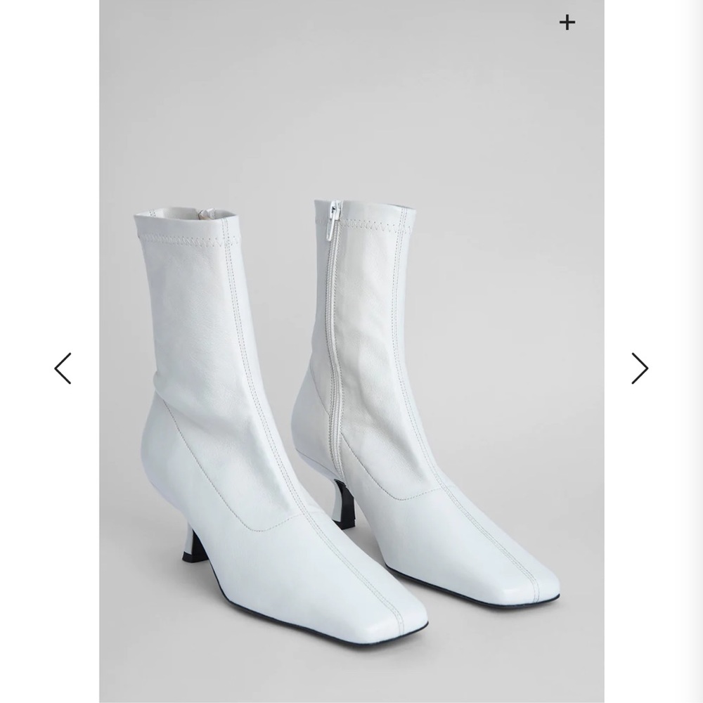 By Far Audrey White Stretch Leather
